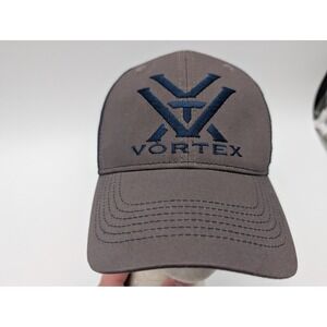 Vortex Optics Baseball Cap Gray Navy Blue Embroidered Logo Snapback Hat OSFM